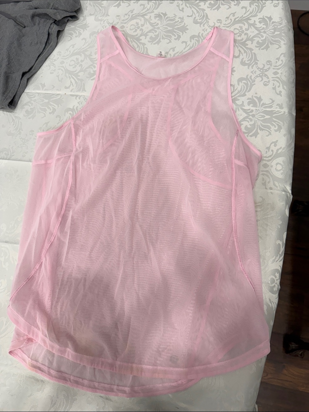 lululemon athletica Light Pink Mesh Muscle Tank